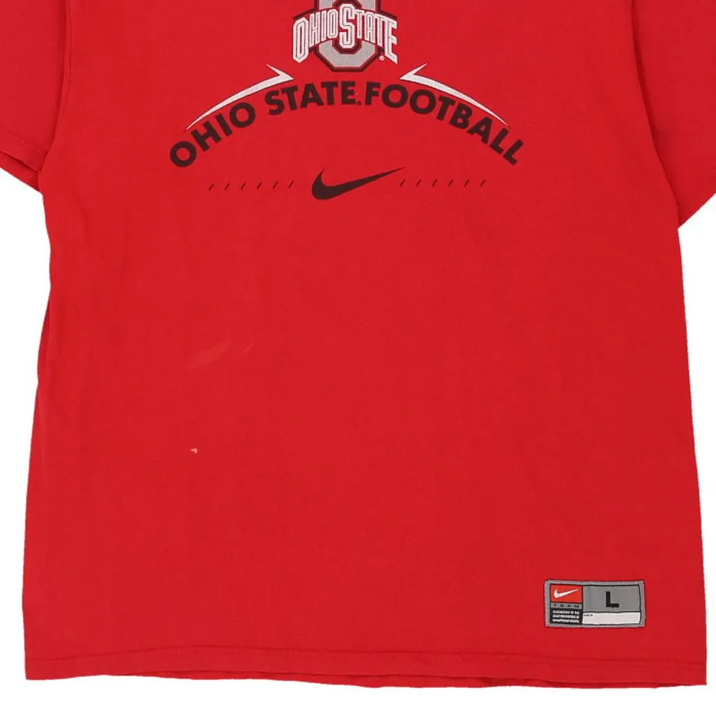 Ohio State Football Nike College T-Shirt - Large Red Cotton