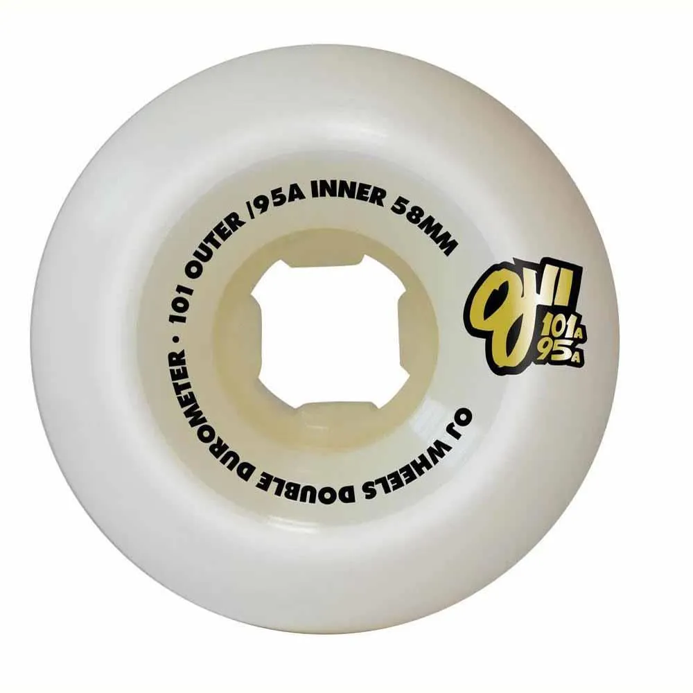 OJ Double Duro Skateboard Wheels Double Duro 101a/95a White 58mm