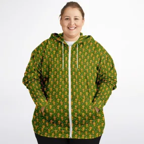 Orange Bird Plus-size Unisex Zip Hoodie