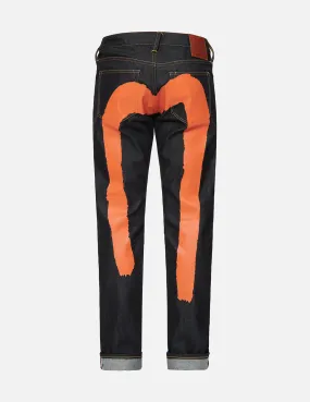 Orange Brushstroke Daicock Slim Straight fit Jeans #2010