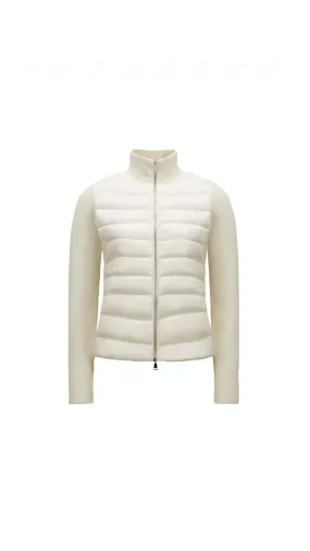 Padded Wool Cardigan - White