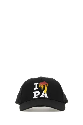 Palm Angels Black Cotton Baseball Cap