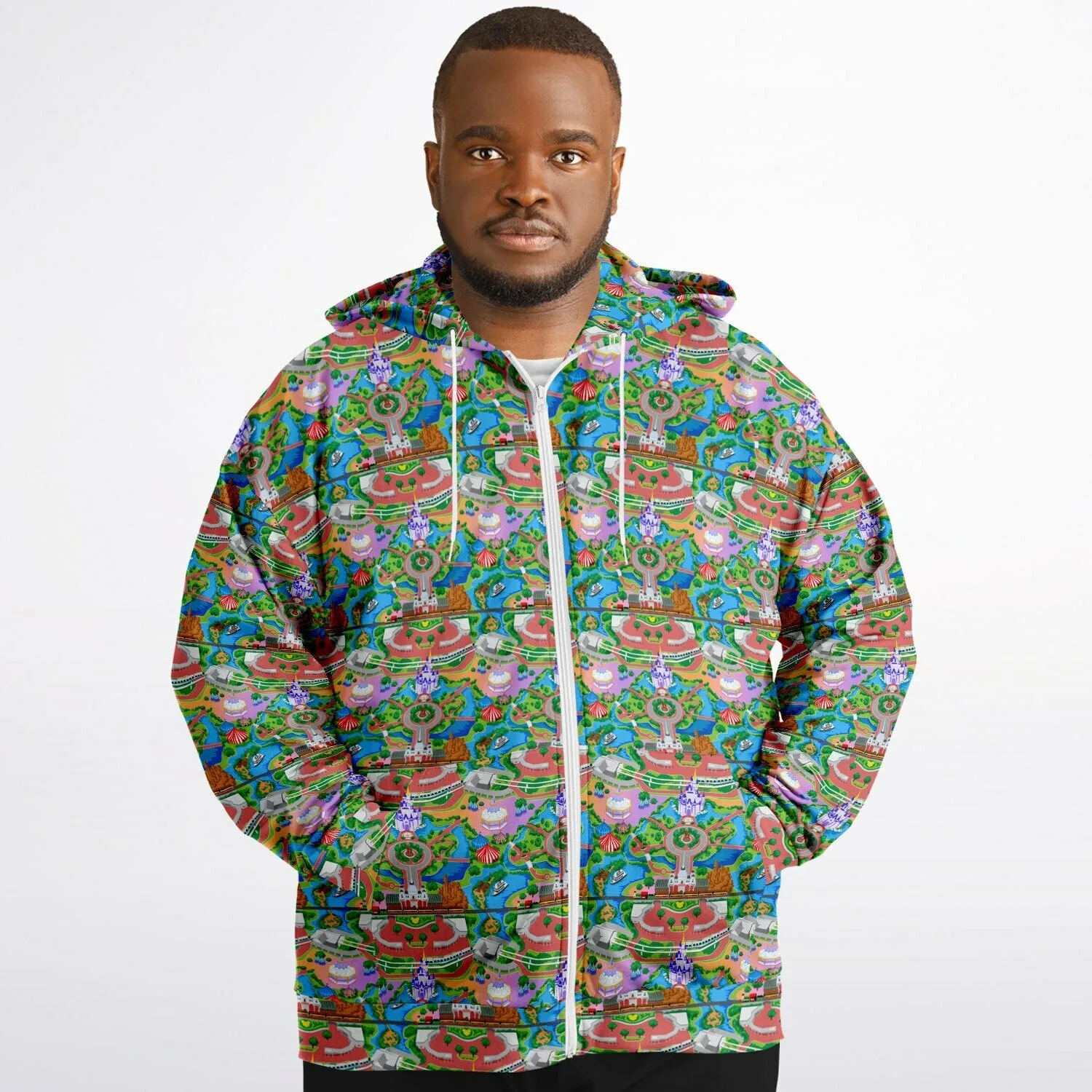 Park Map Plus-size Unisex Zip Hoodie