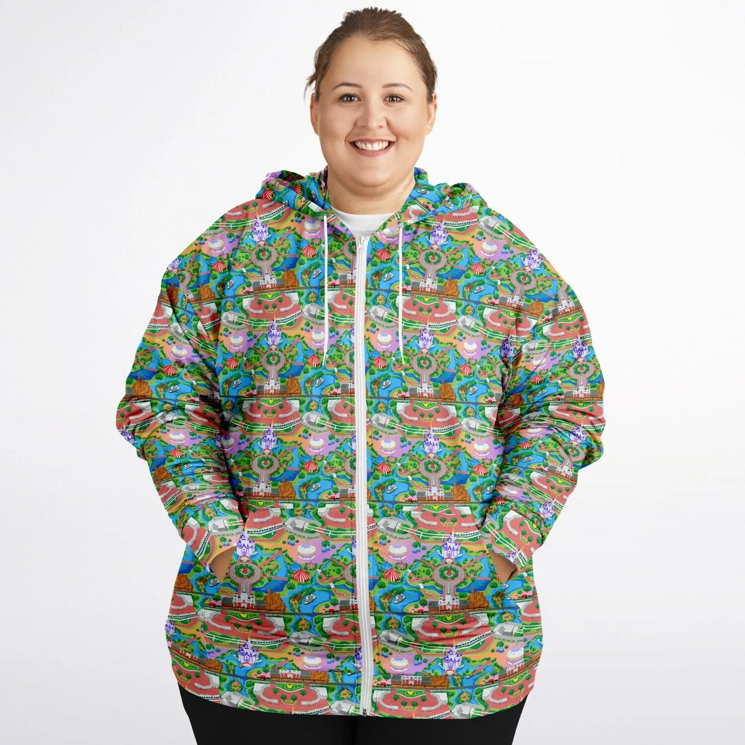 Park Map Plus-size Unisex Zip Hoodie