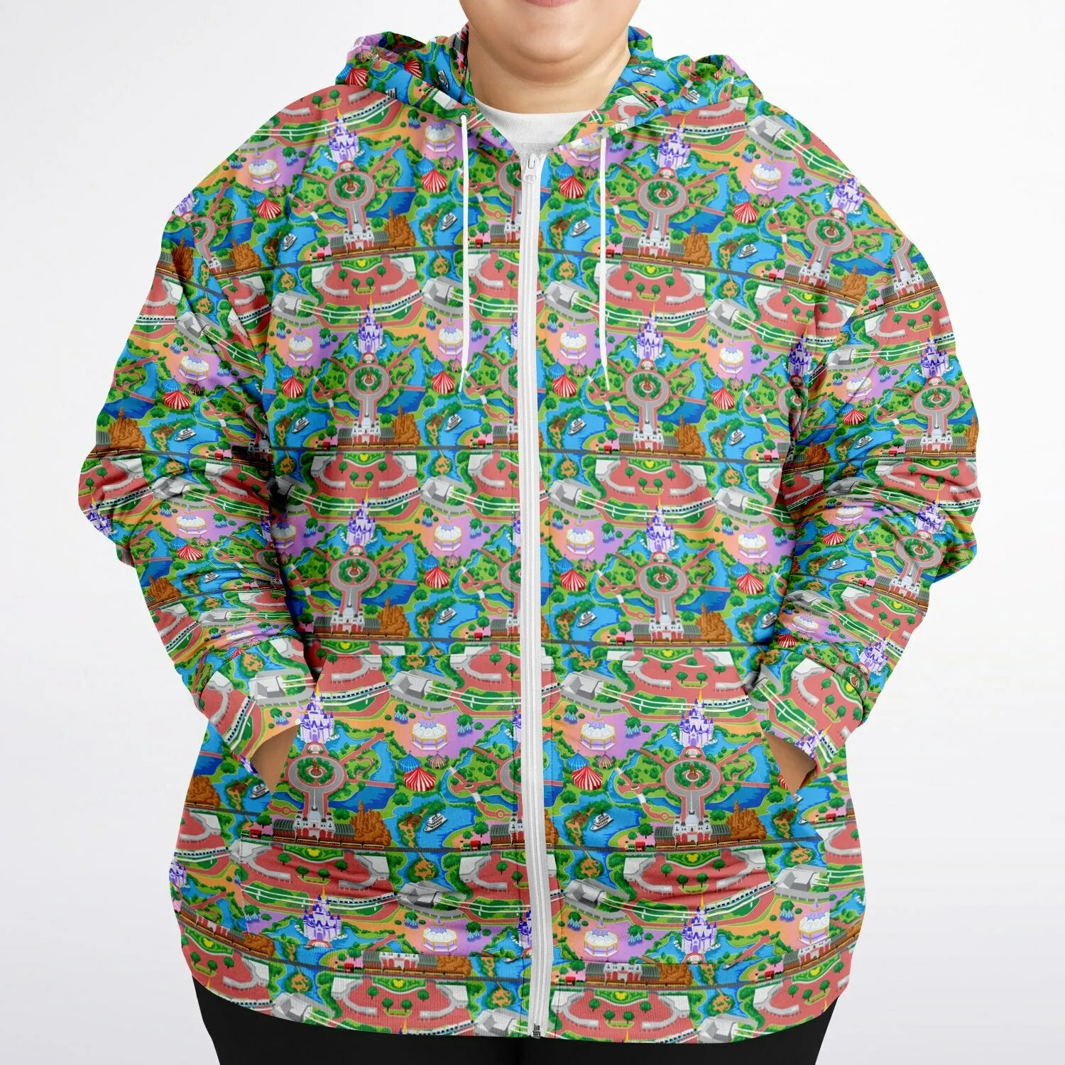 Park Map Plus-size Unisex Zip Hoodie