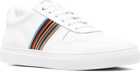 Paul Smith Fermi artist-stripe leather sneakers White