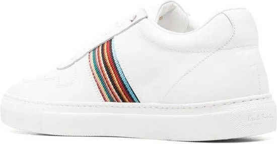 Paul Smith Fermi artist-stripe leather sneakers White