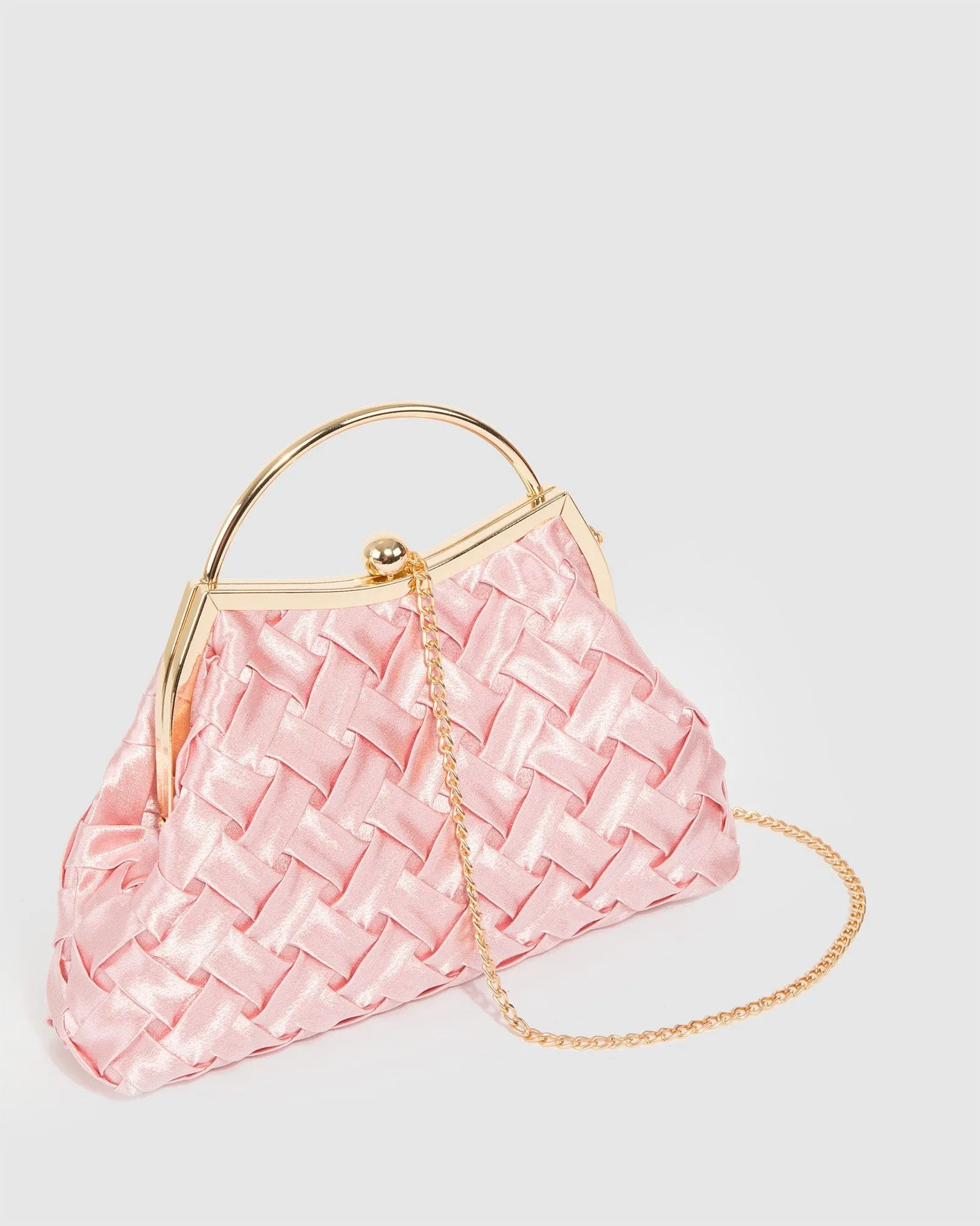 Pink Elizabeth Frame Clutch Bag