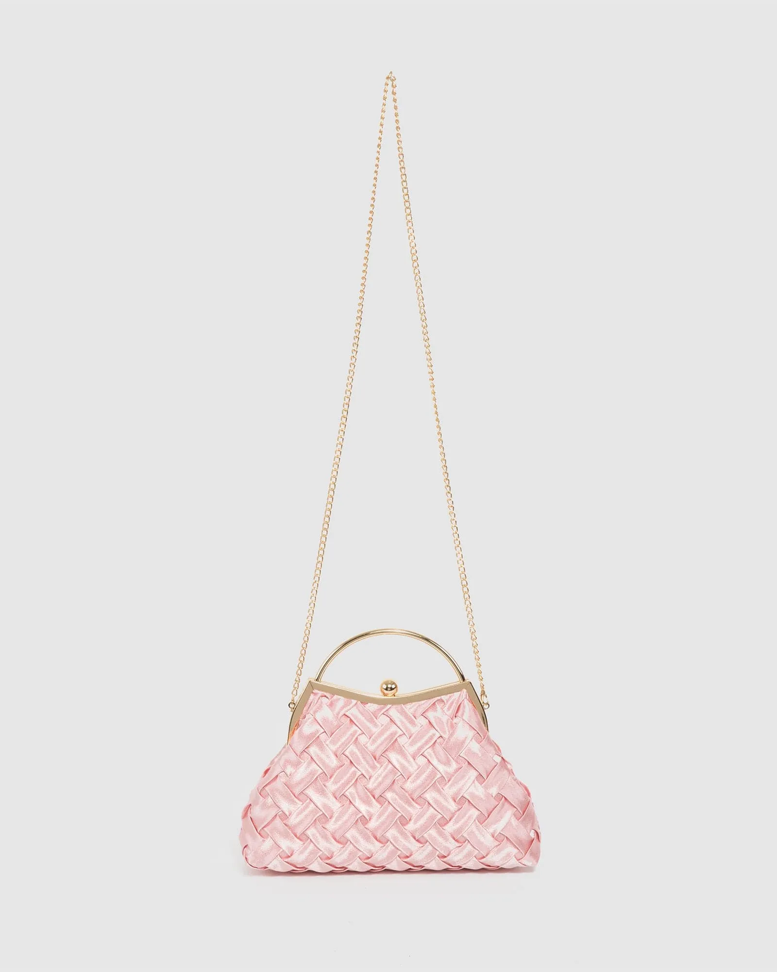 Pink Elizabeth Frame Clutch Bag