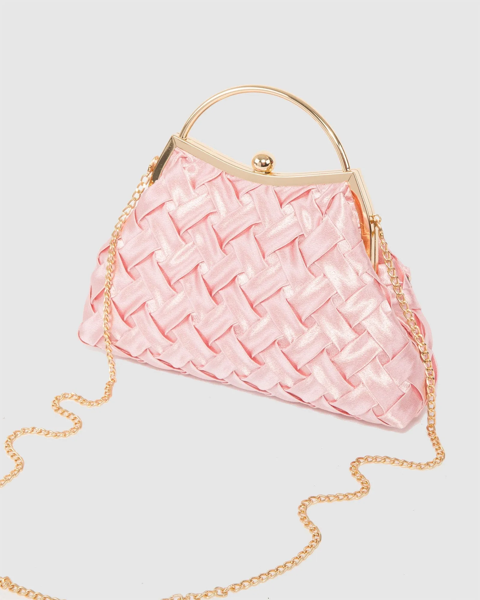 Pink Elizabeth Frame Clutch Bag