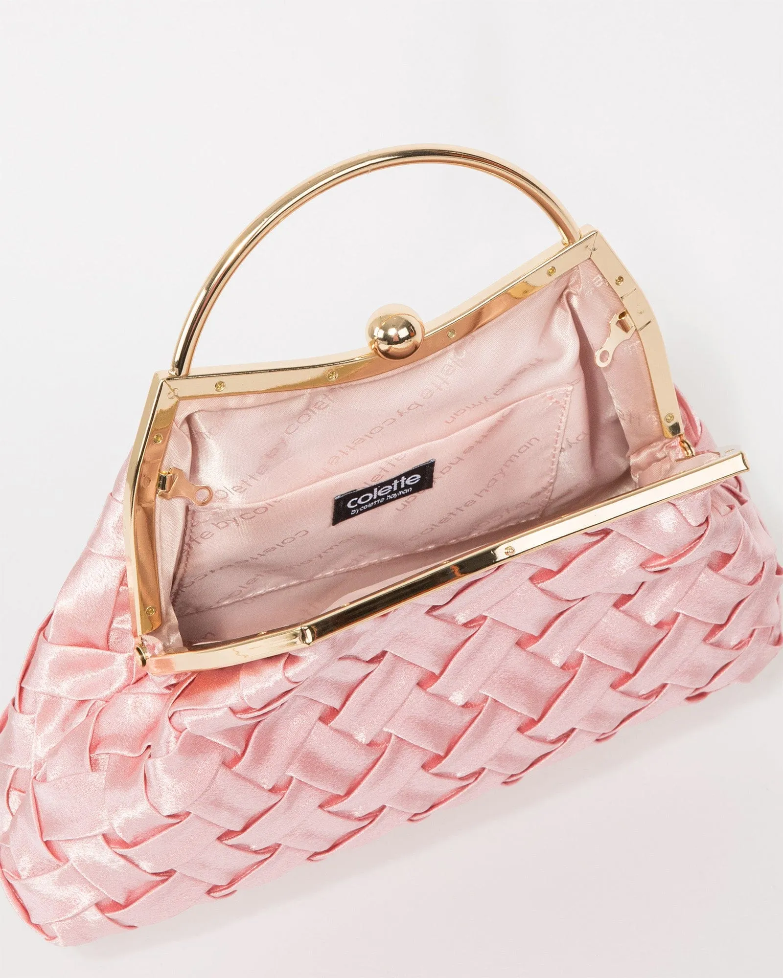 Pink Elizabeth Frame Clutch Bag