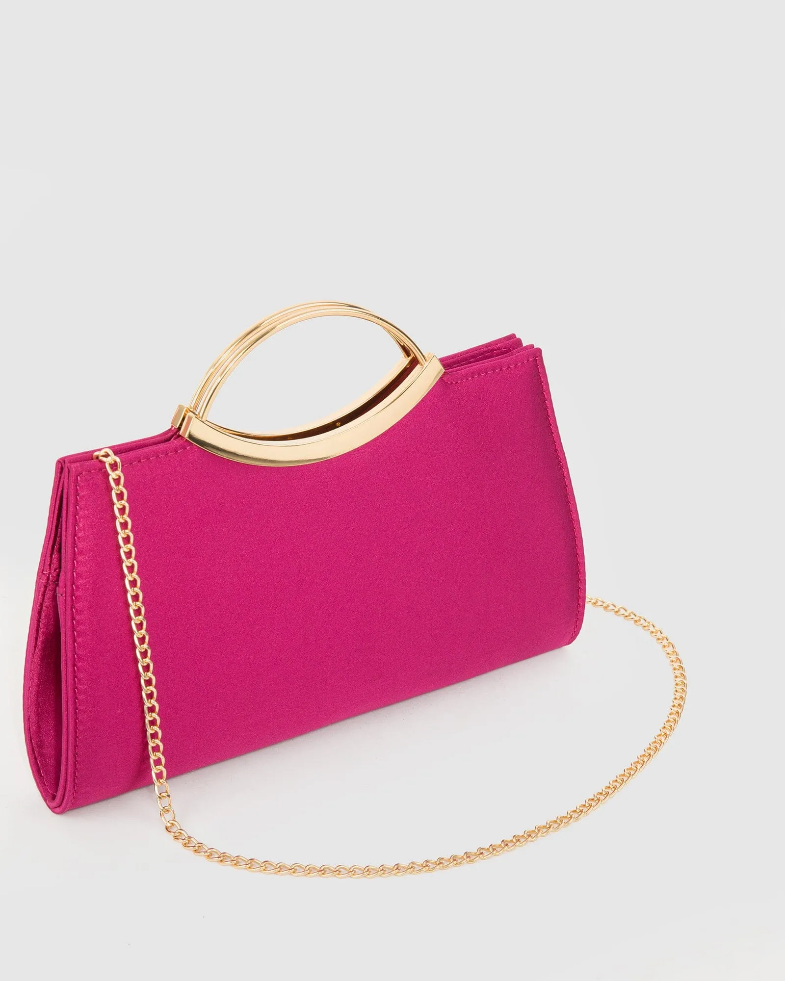 Pink Jessie Handle Clutch Bag