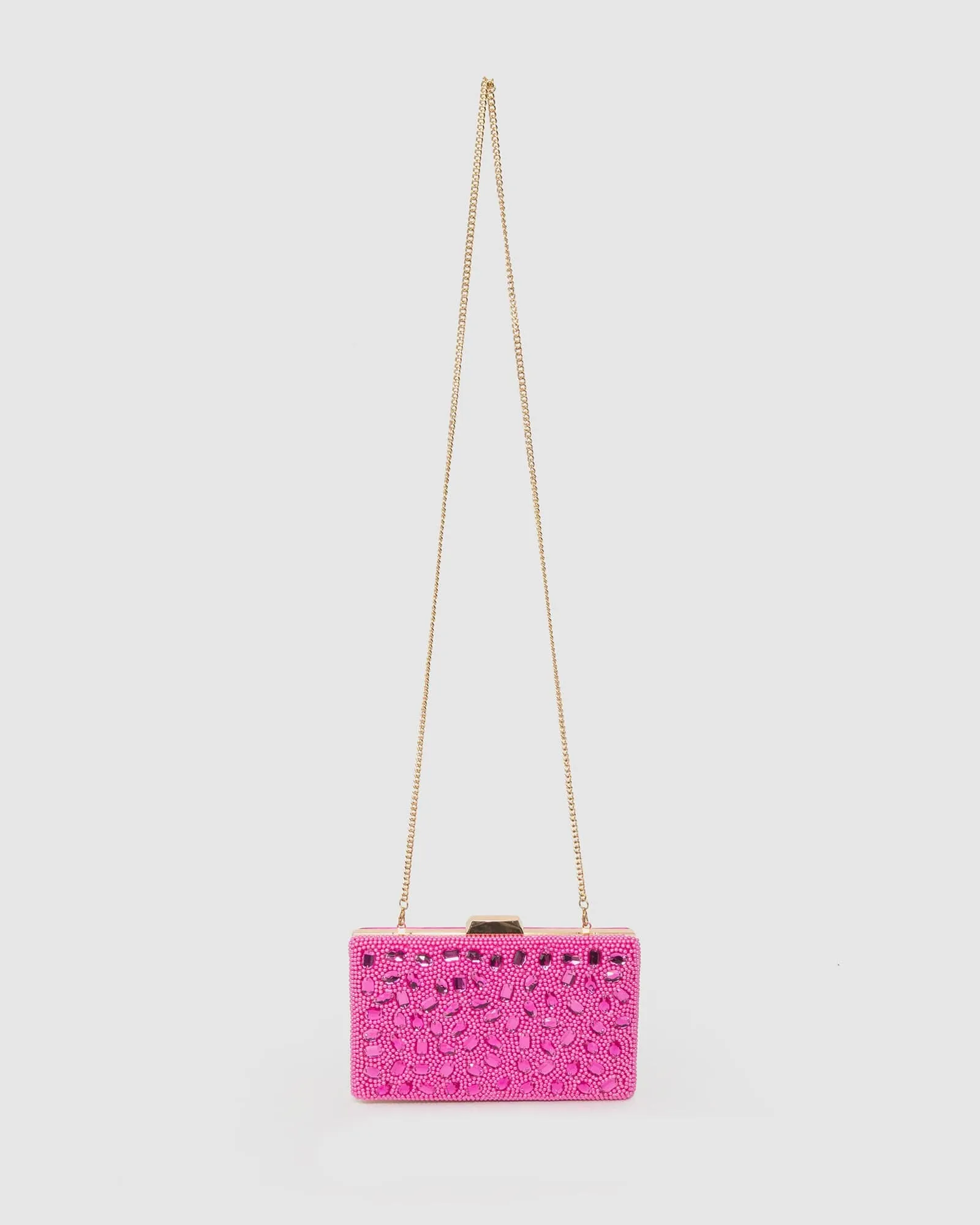 Pink Lienke Beaded Clutch Bag