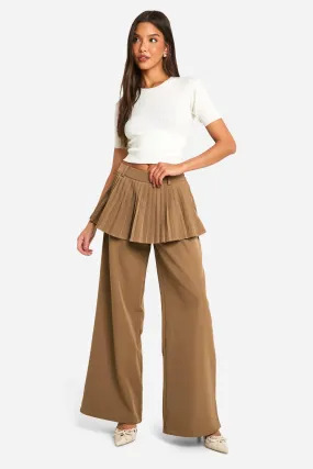 Pleated Tennis Straight Leg Skirt Pants