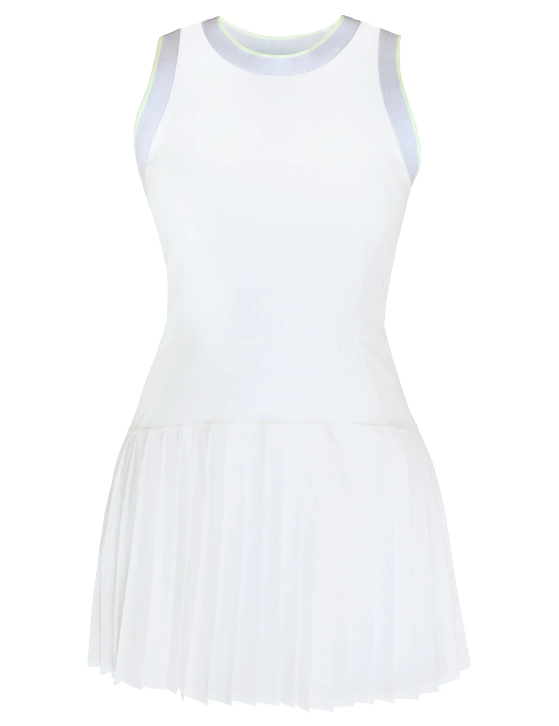 Power Ace Mix Pleat Tennis Dress - White