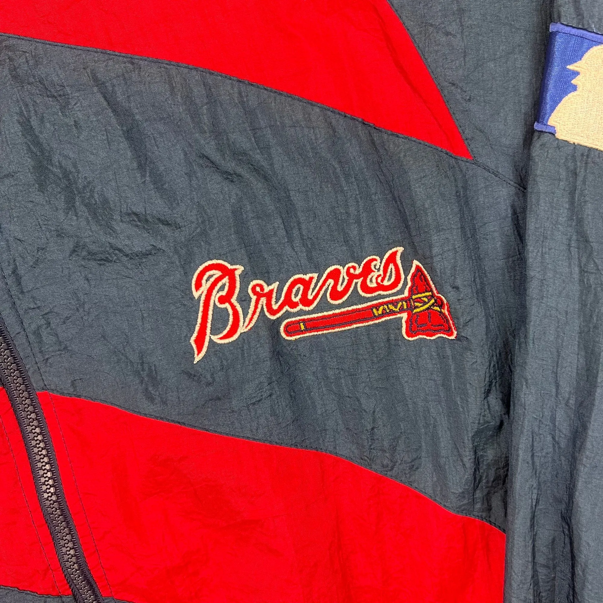 Pro Player 90s Atlanta Braves MLB Track Jacket Navy Red