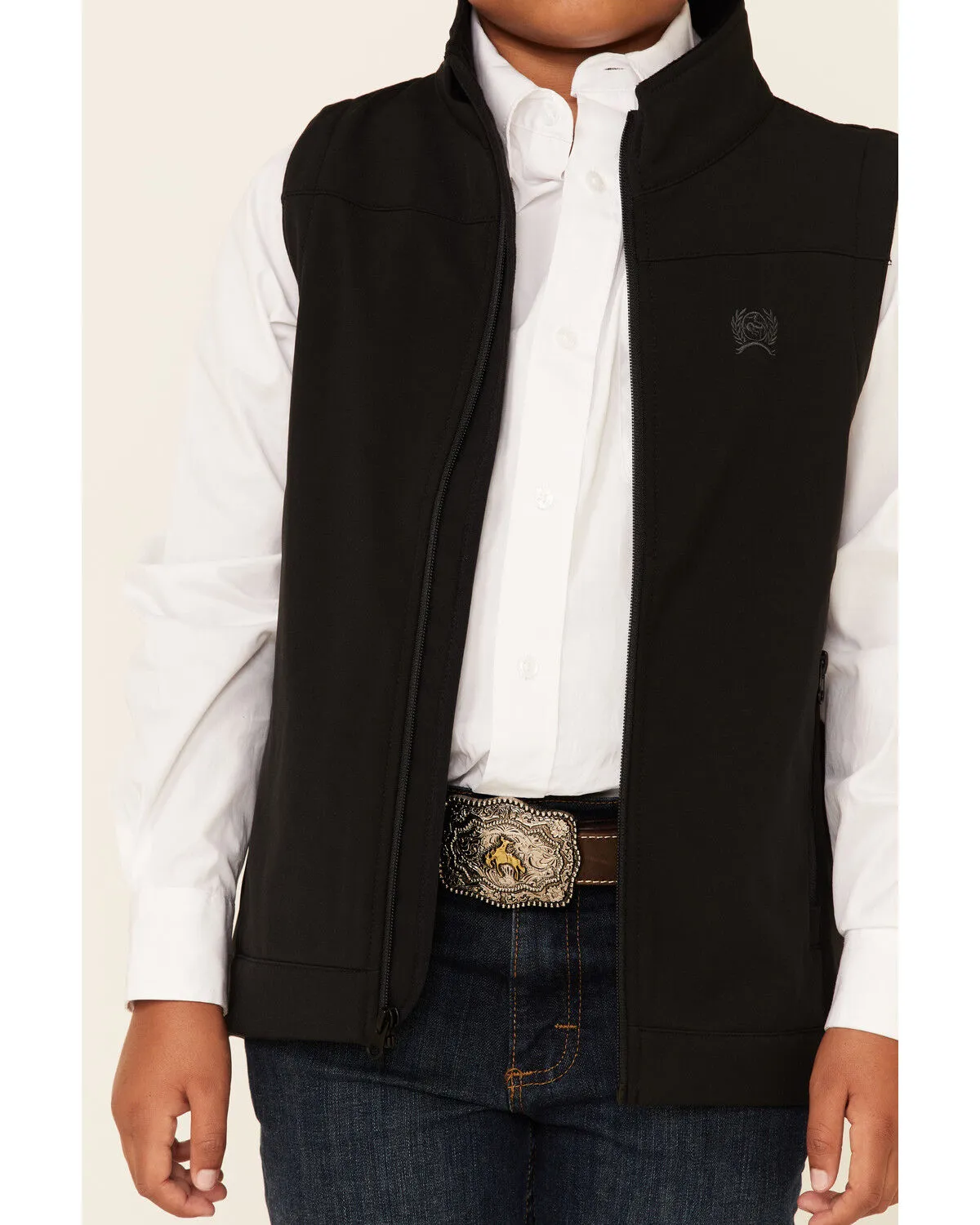 Product Name:  Cinch Boys' Solid Bonded Zip-Up Vest