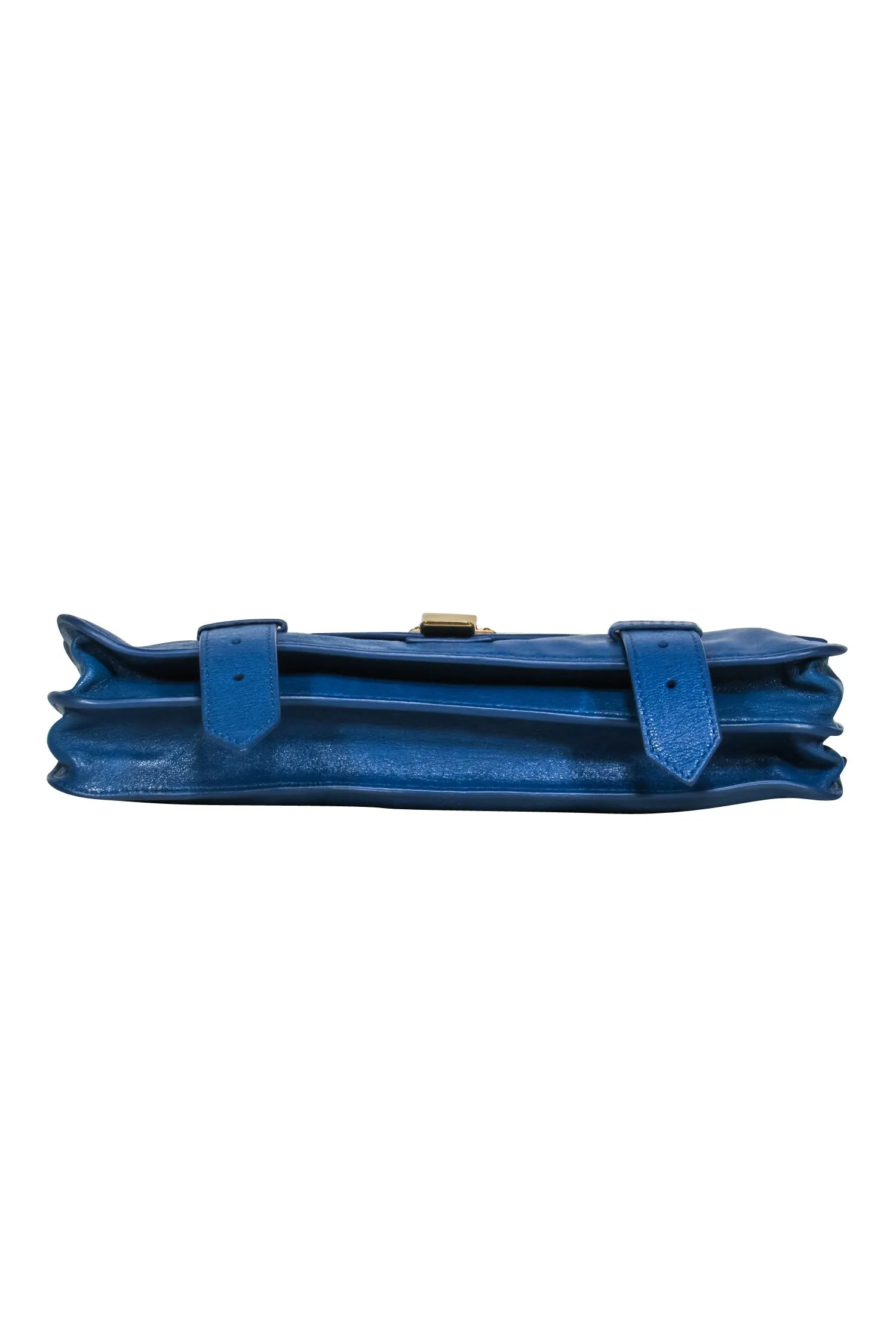 Proenza Schouler - Blue Leather Clasp Front Clutch