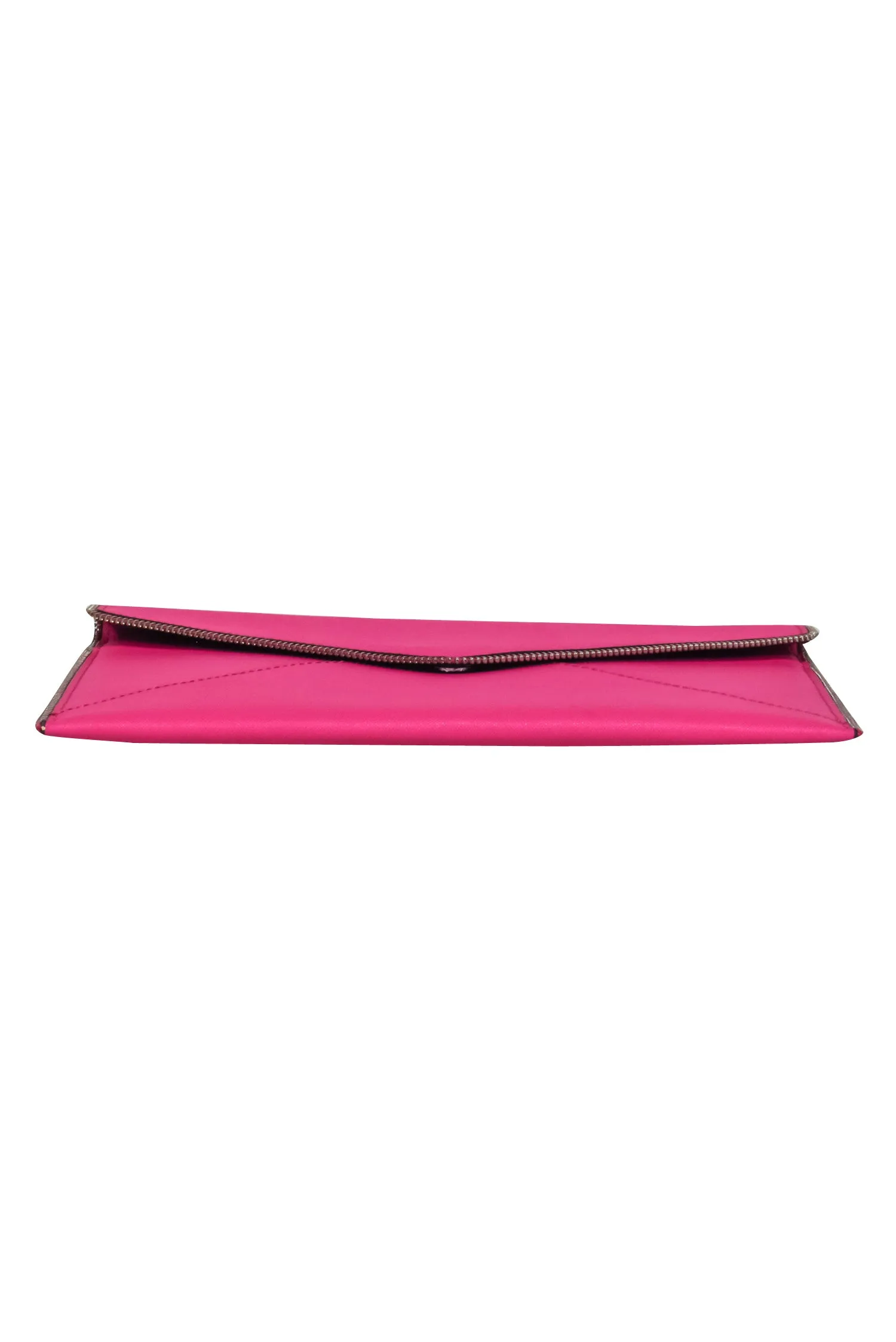 Rebecca Minkoff - Hot Pink Envelope Clutch w/ Zipper Trim