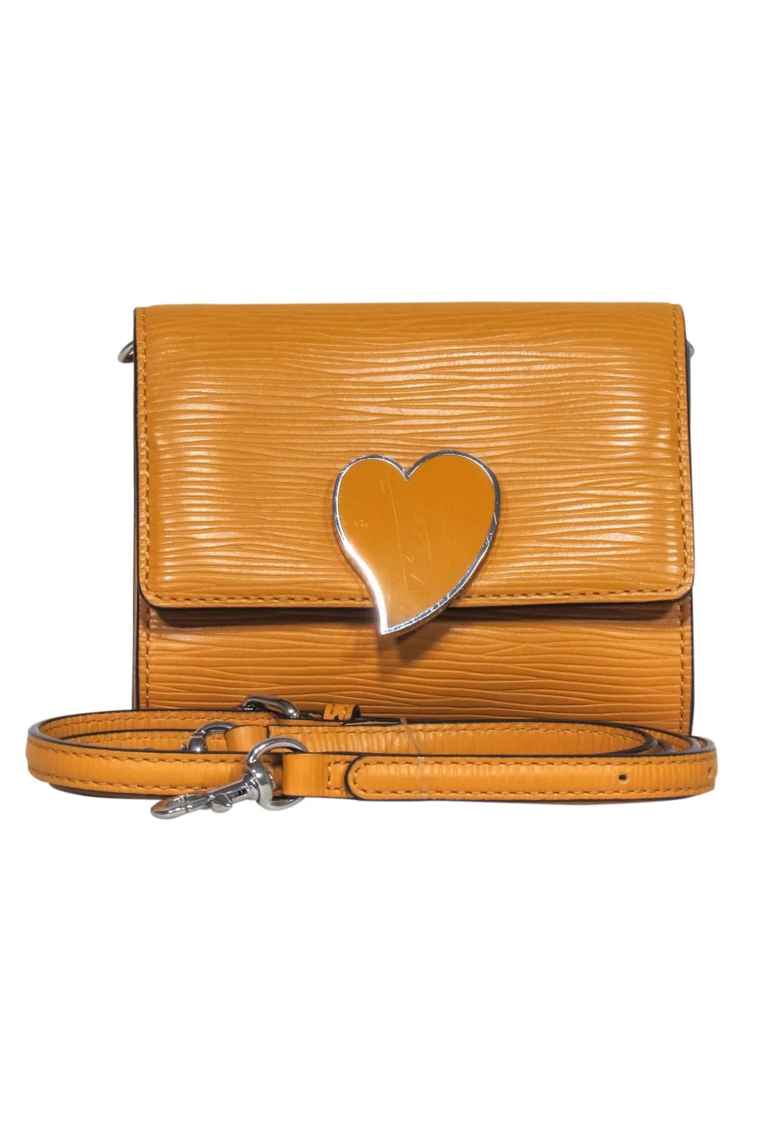 Rebecca Minkoff - Mustard Yellow Heart Front Crossbody Bag