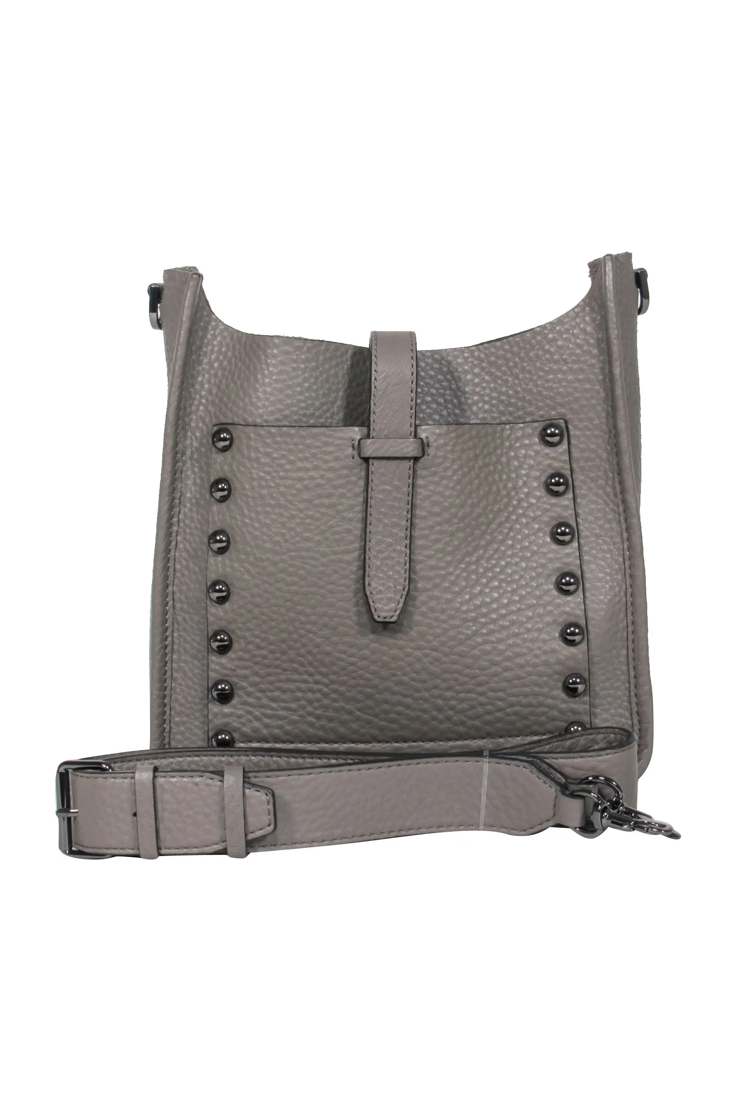 Rebecca Minkoff - Taupe Grey Leather Large Studded Crossbody Bag