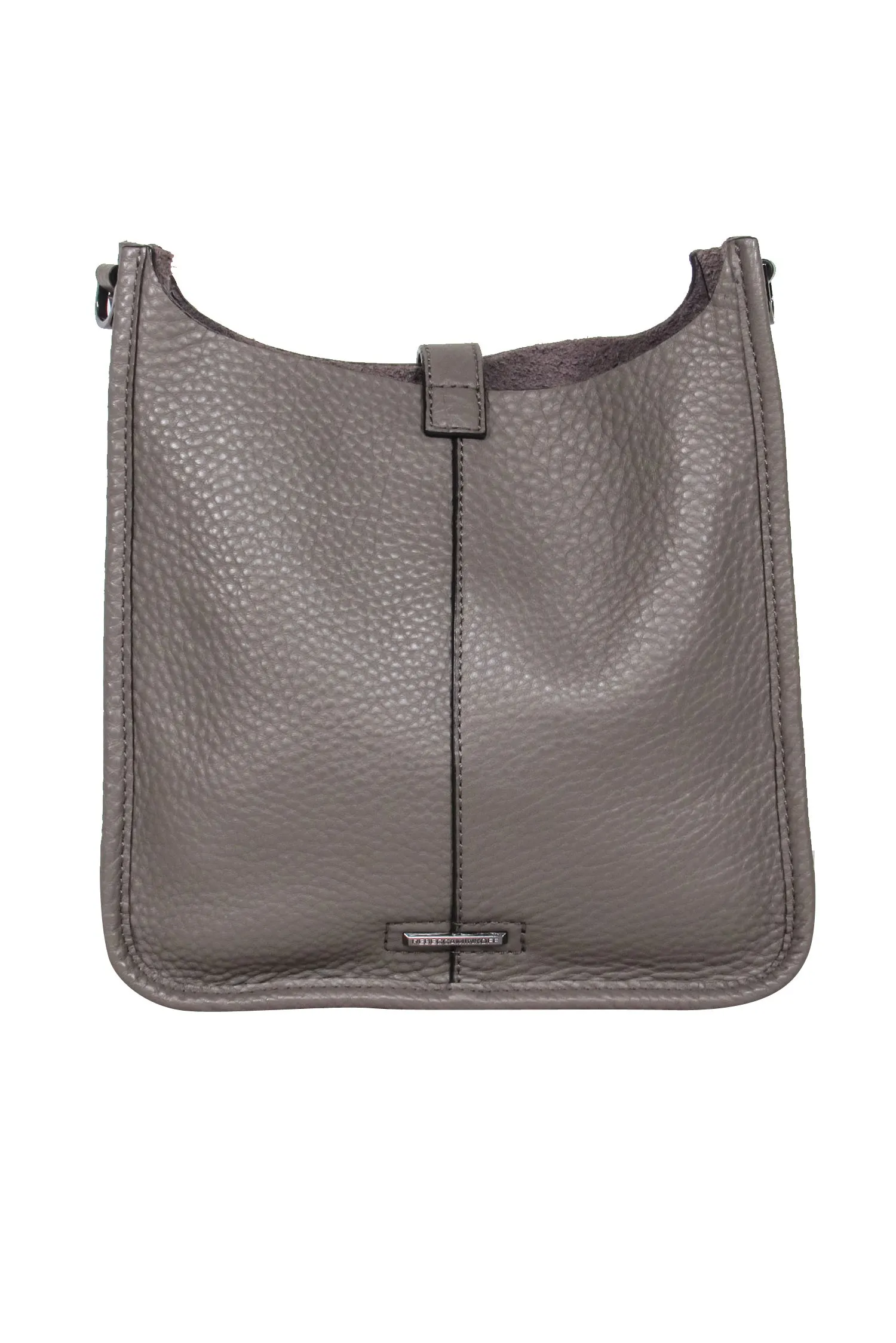 Rebecca Minkoff - Taupe Grey Leather Large Studded Crossbody Bag