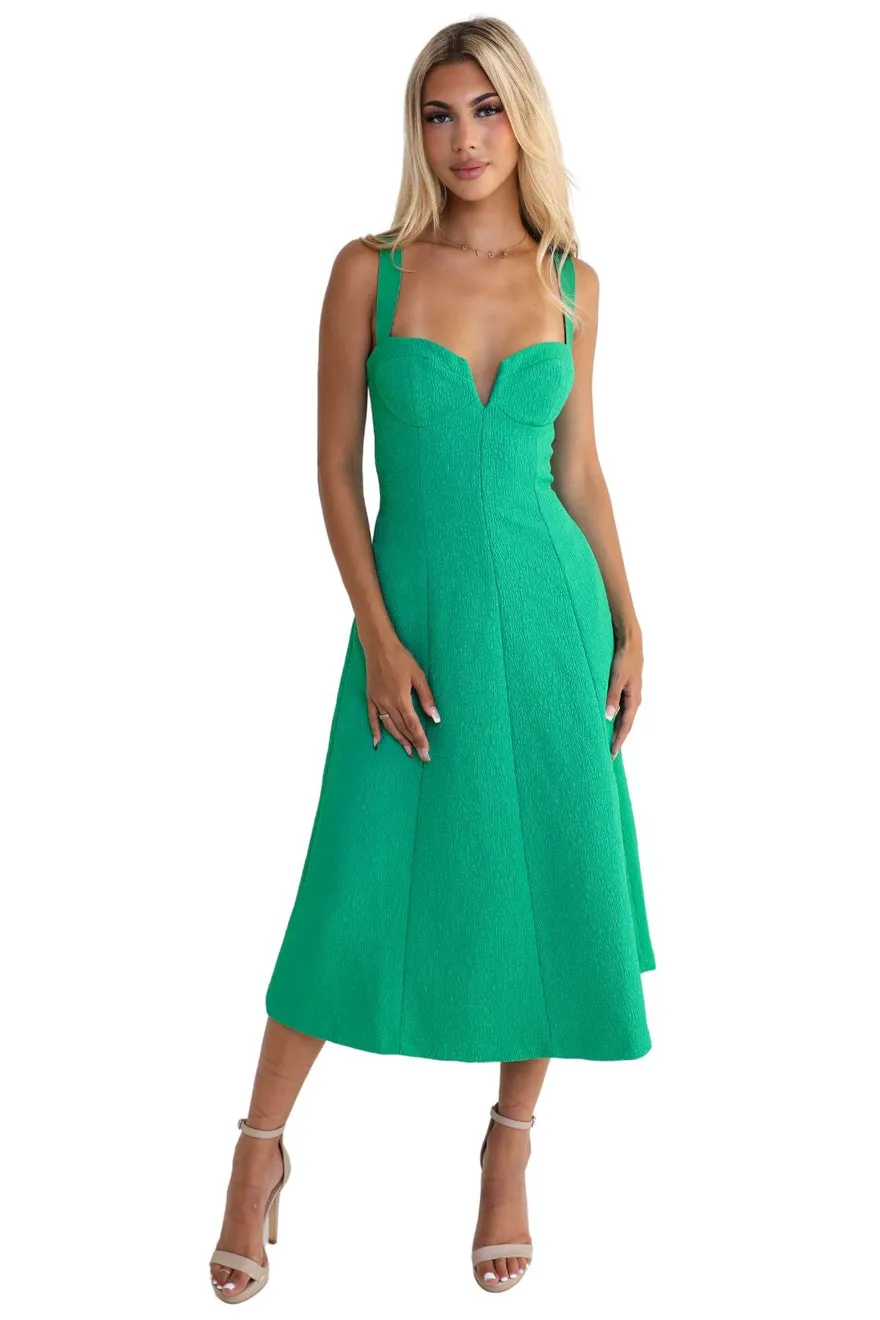 ----Rebecca Vallance   ----Dionne Midi Dress (Golf Green) ---