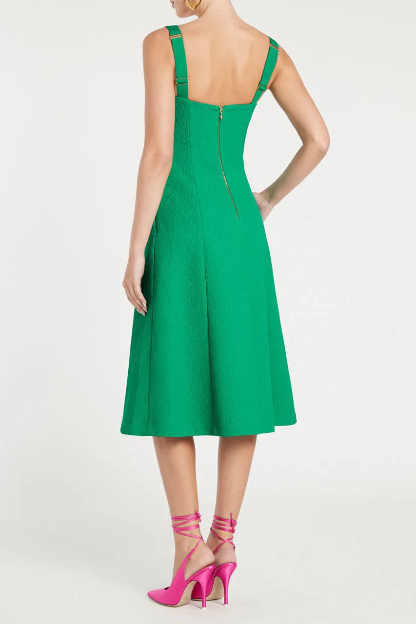 ----Rebecca Vallance   ----Dionne Midi Dress (Golf Green) ---