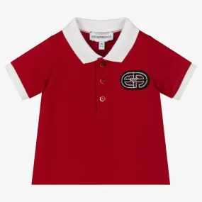 Red Cotton Logo Polo Shirt