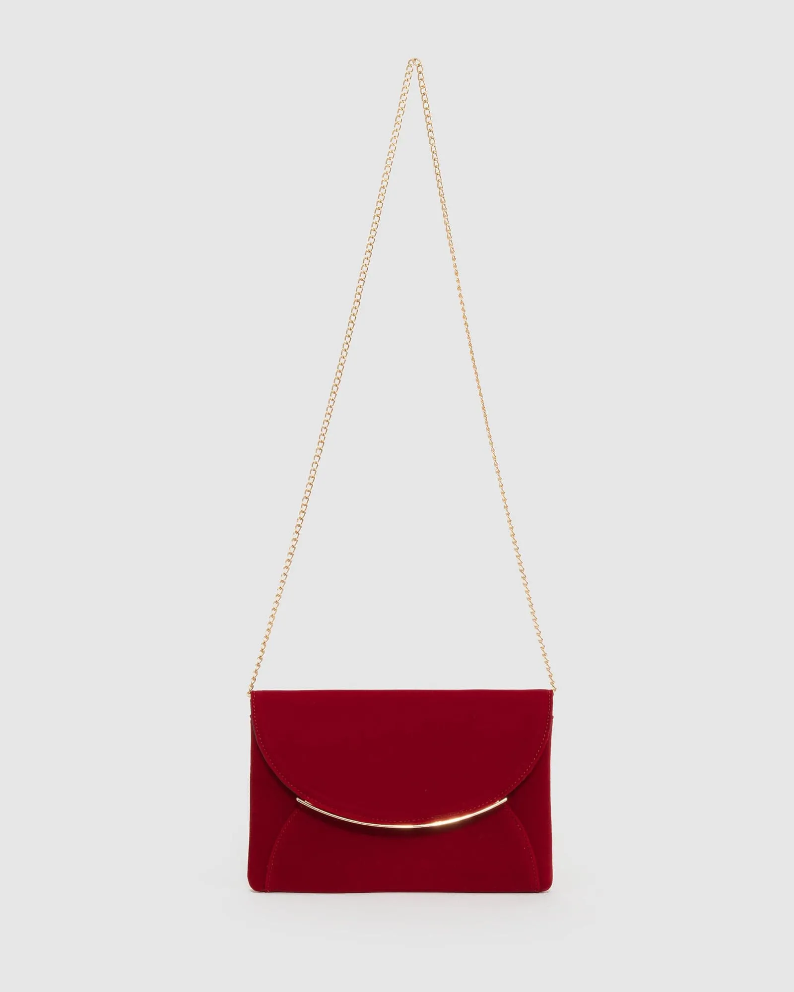 Red Dalila Envelope Clutch Bag