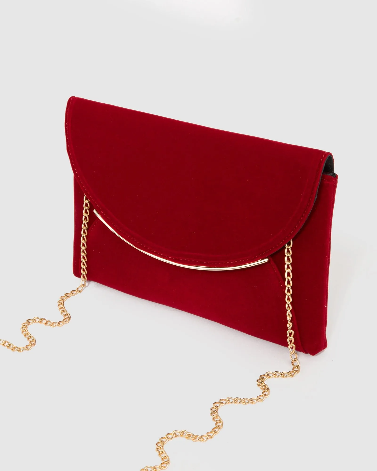 Red Dalila Envelope Clutch Bag