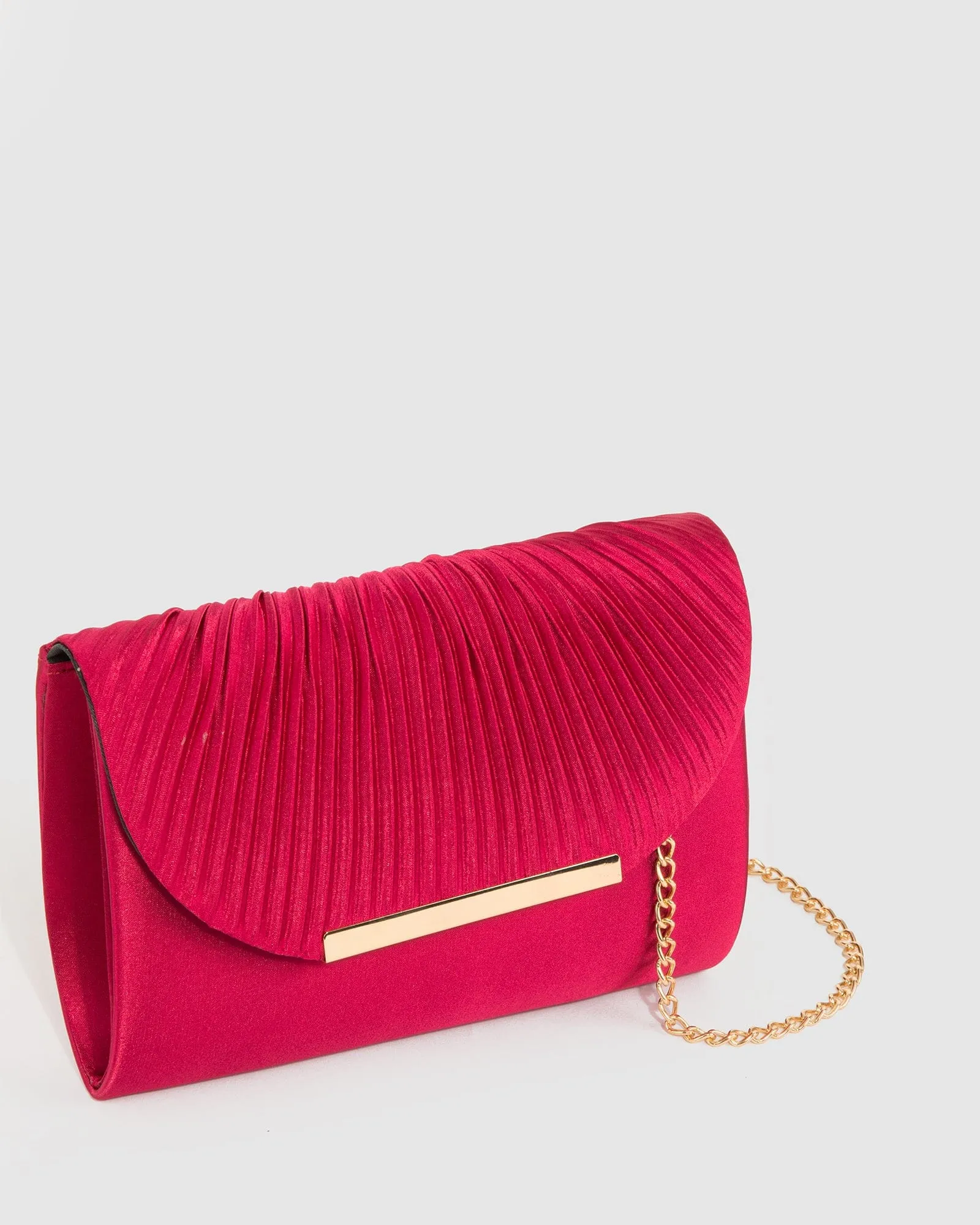 Red Luna Flap Over Clutch Bag