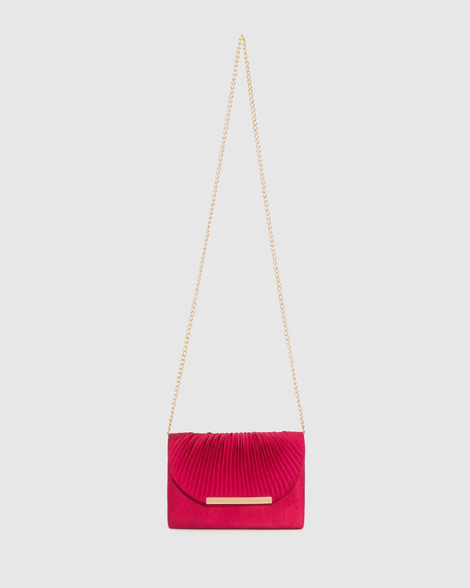 Red Luna Flap Over Clutch Bag