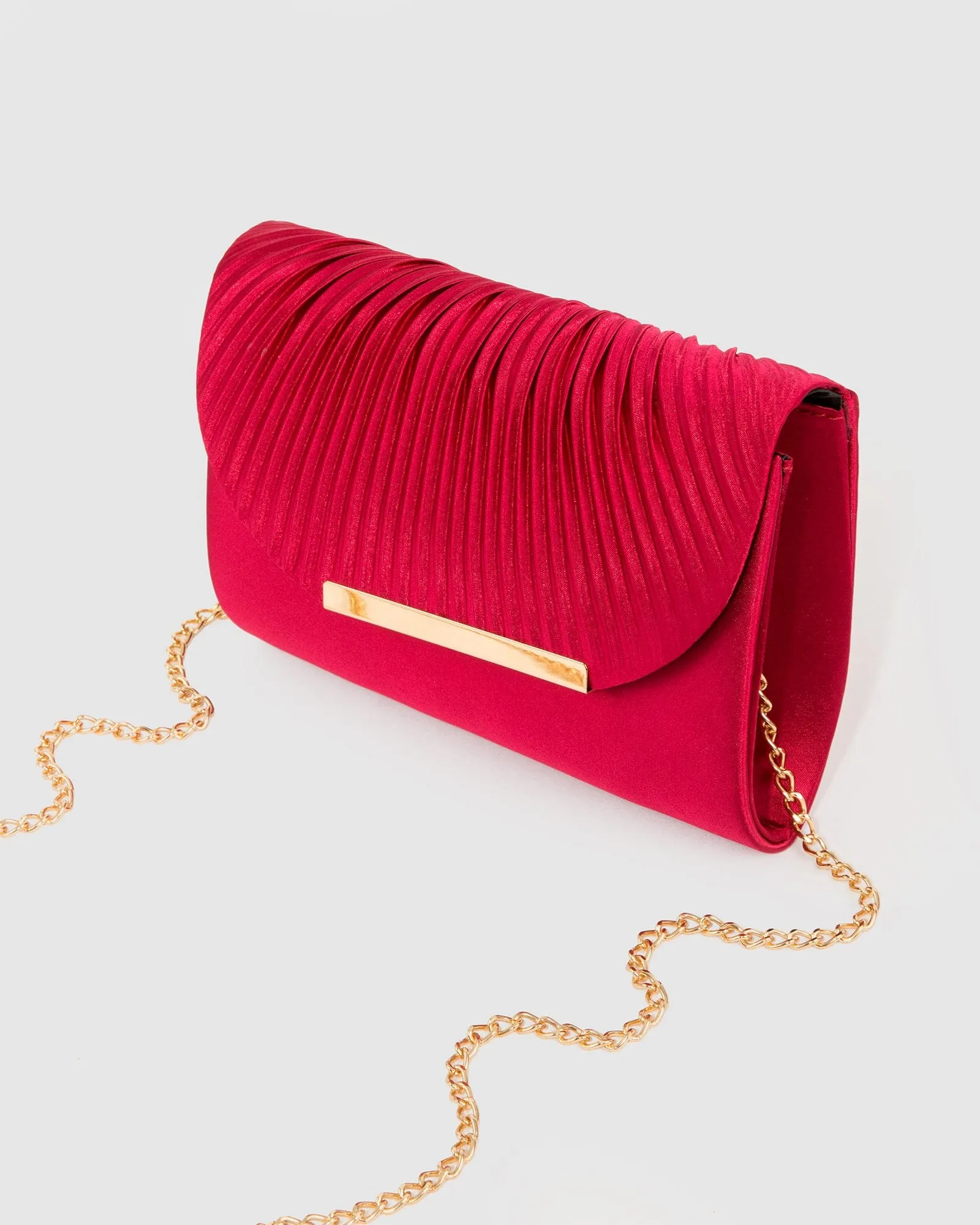 Red Luna Flap Over Clutch Bag