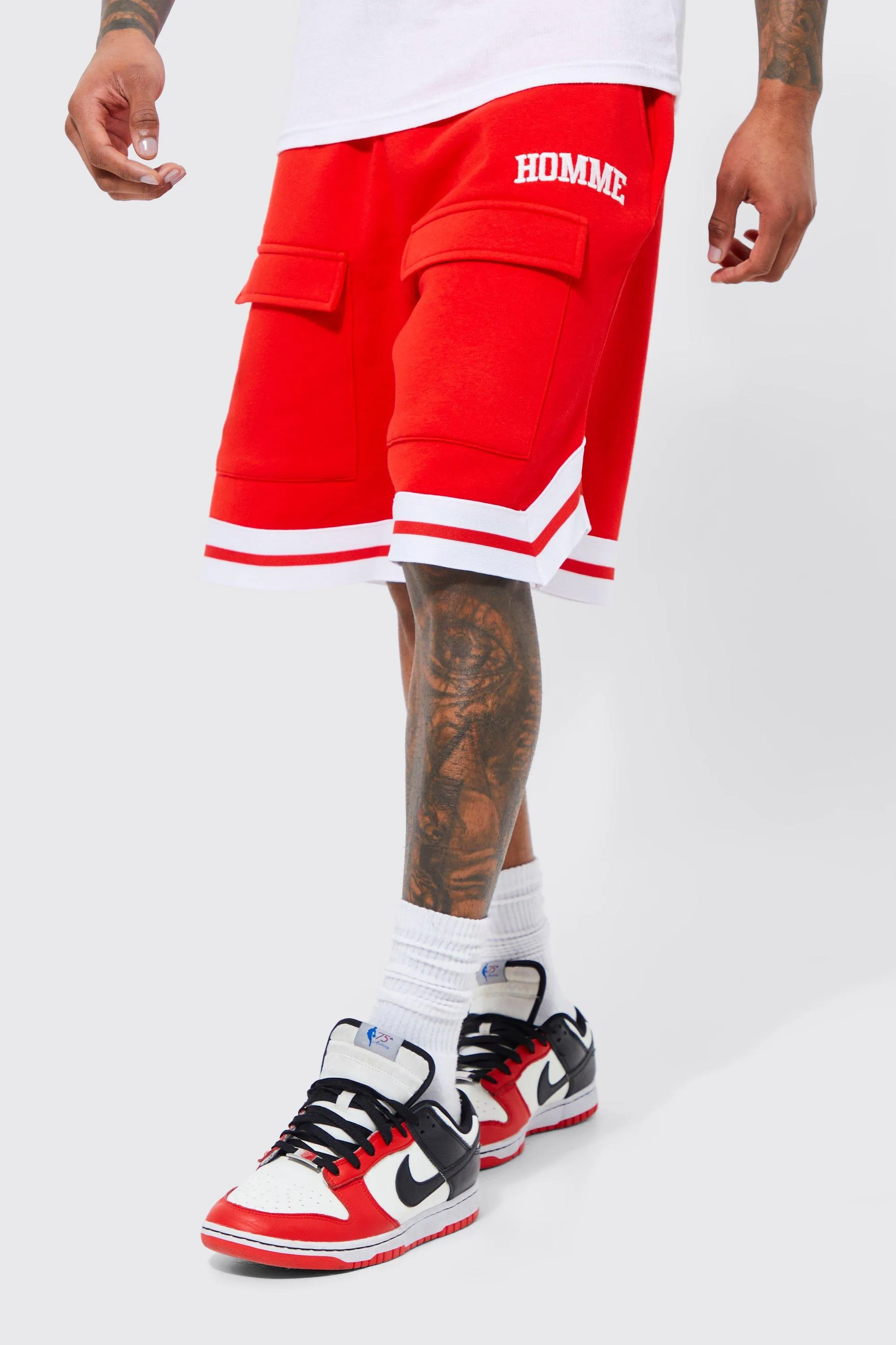 Relaxed Fit Mid Length Cargo Basketball Short | boohooMAN UK