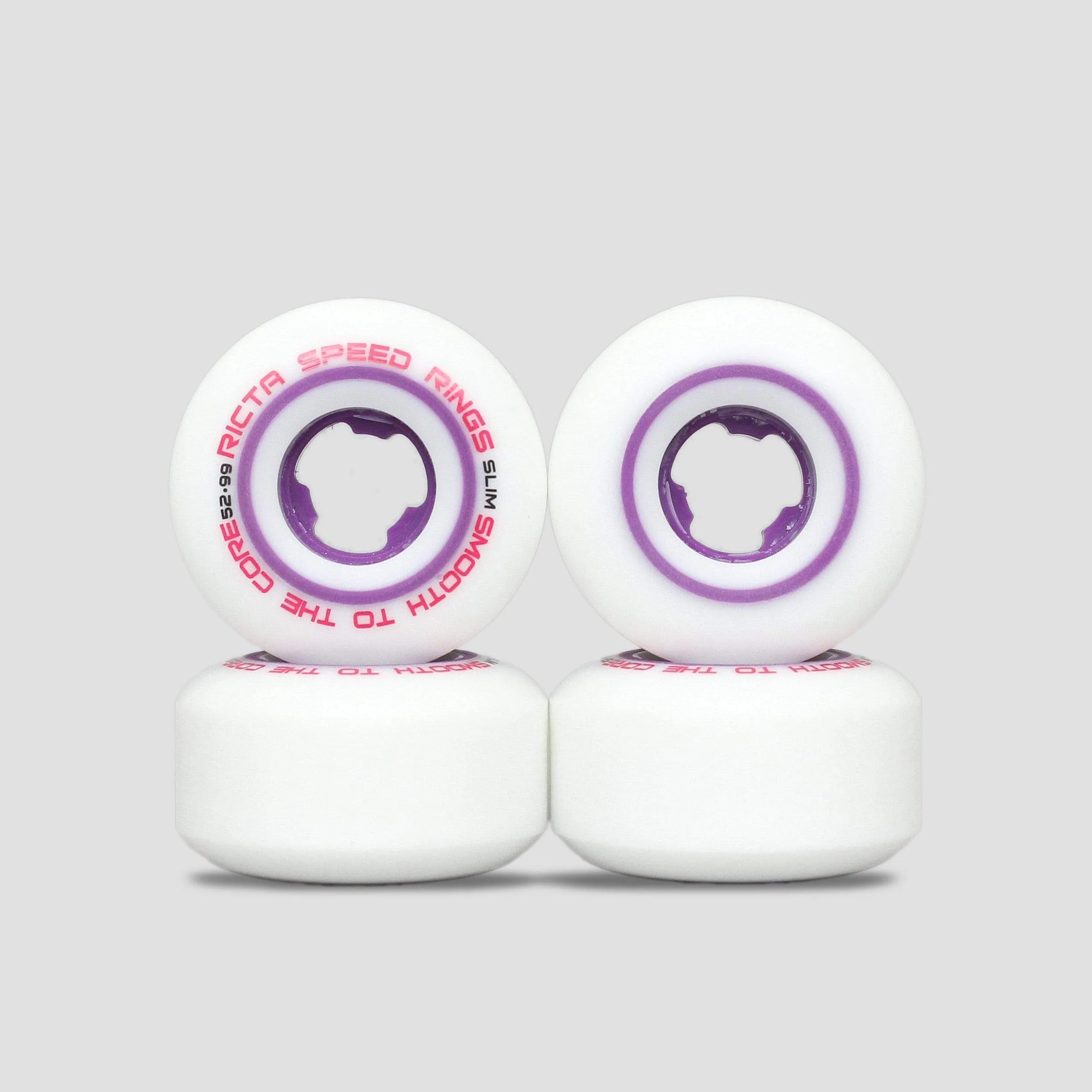 Ricta 52mm 99A Speedrings Slim Skateboard Wheels White / Purple