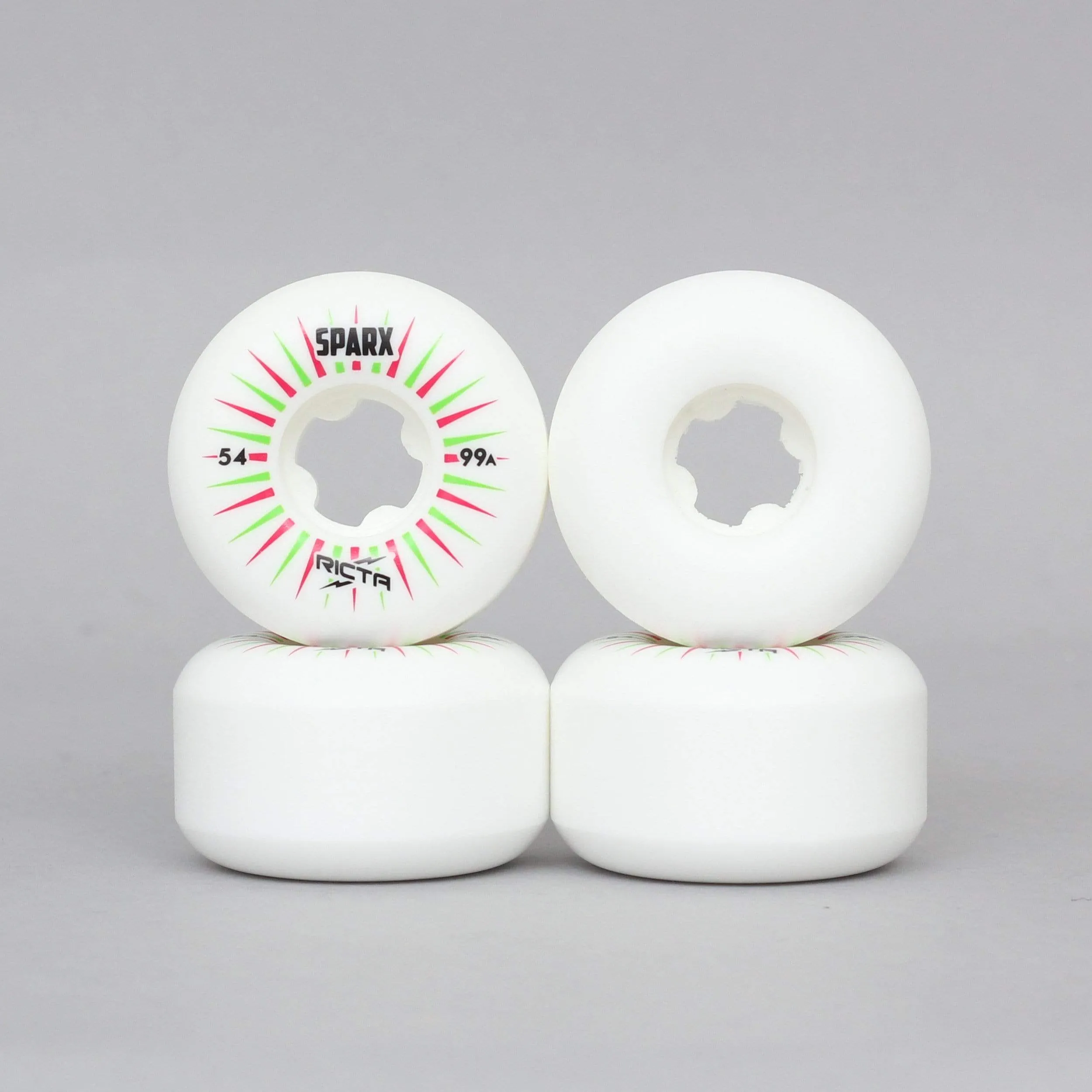 Ricta 54mm 99A Sparx Skateboard Wheels White / Green