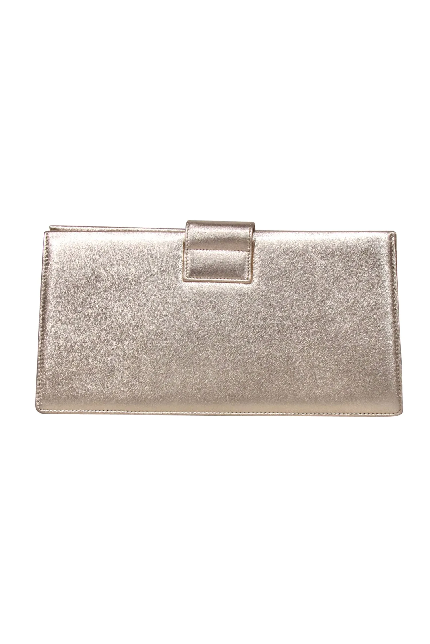 Roger Vivier - Gold Metallic Clutch w/ Jewel Front Detail