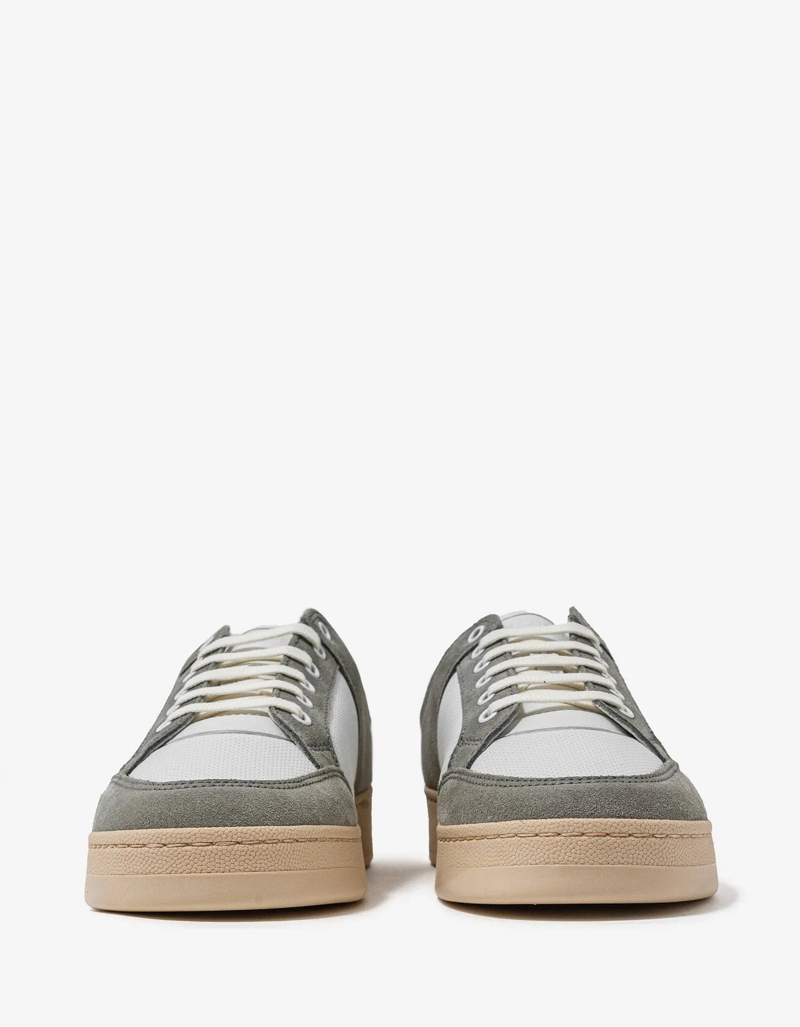 Saint Laurent White & Grey SL/61 Leather Trainers