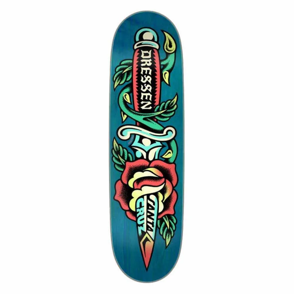 Santa Cruz Skateboard Deck Dressen Rose Dagger Pro Multi 8.7