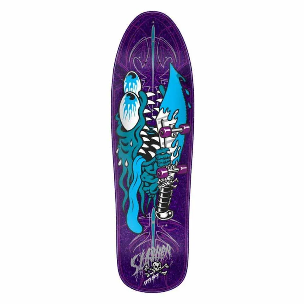 Santa Cruz Skateboard Deck Meek Pinstripe Slasher Shaped Purple/Blue 9.23