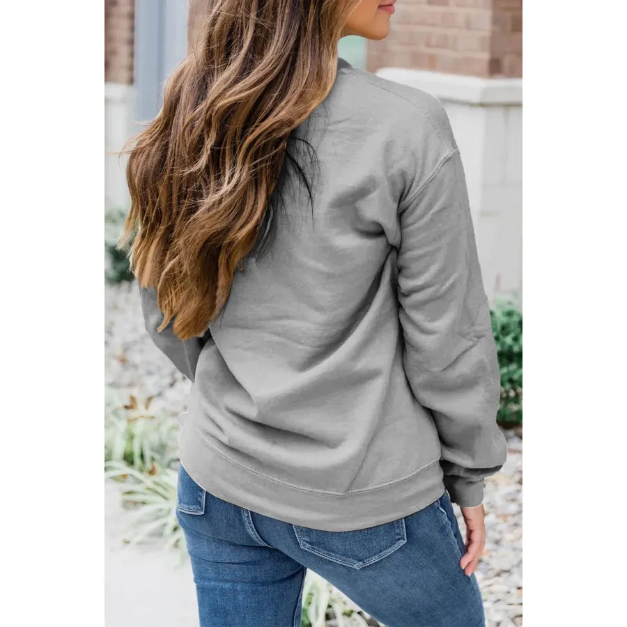 Sequin Baseball Long Sleeve Sweatshirt