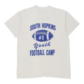 Single Stitch South Hopkins Football Club Unbranded Graphic T-Shirt - Large White Cotton