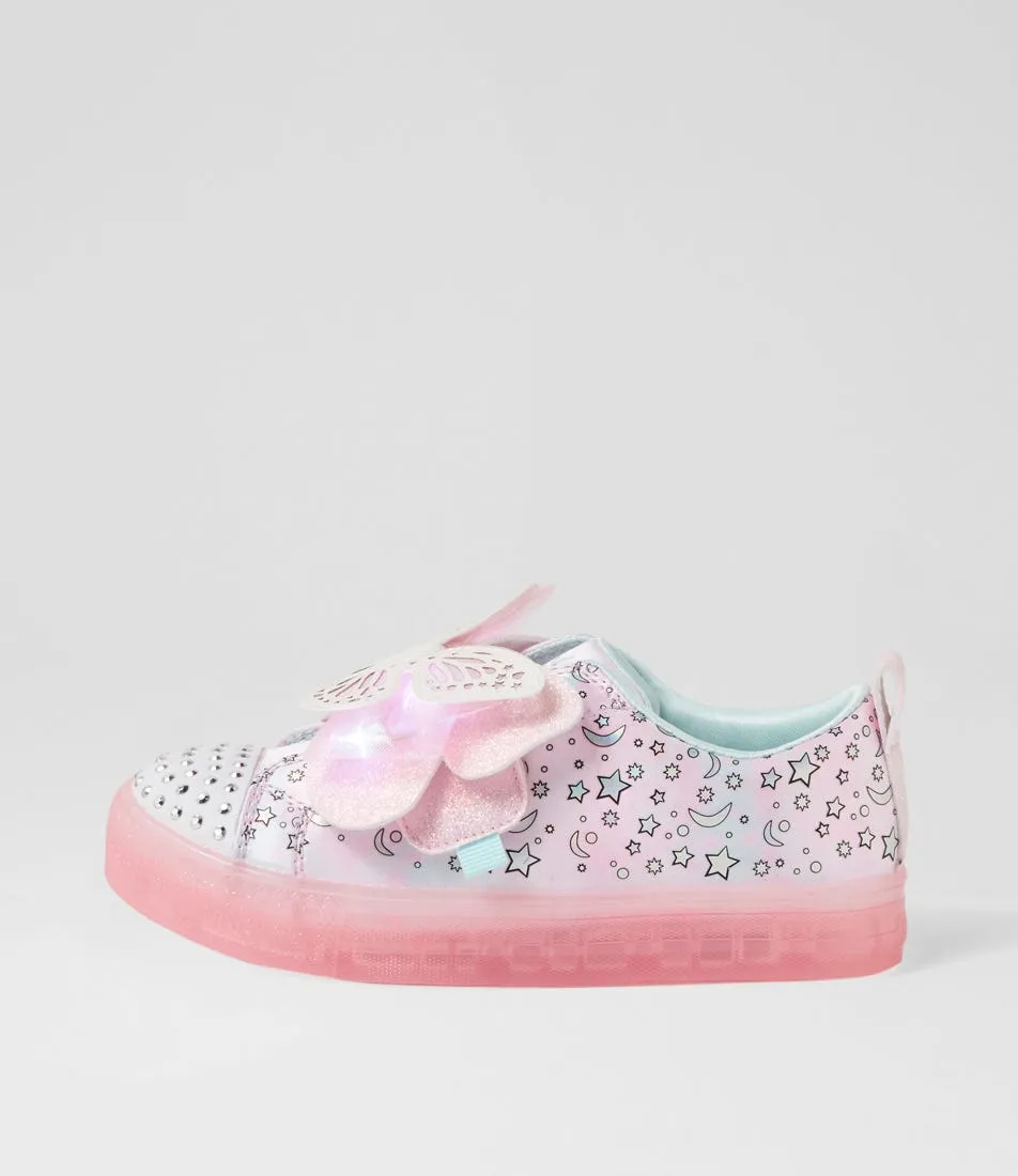 SKECHERS Shuffle Brights Light Pink Multi Fabric Sneakers