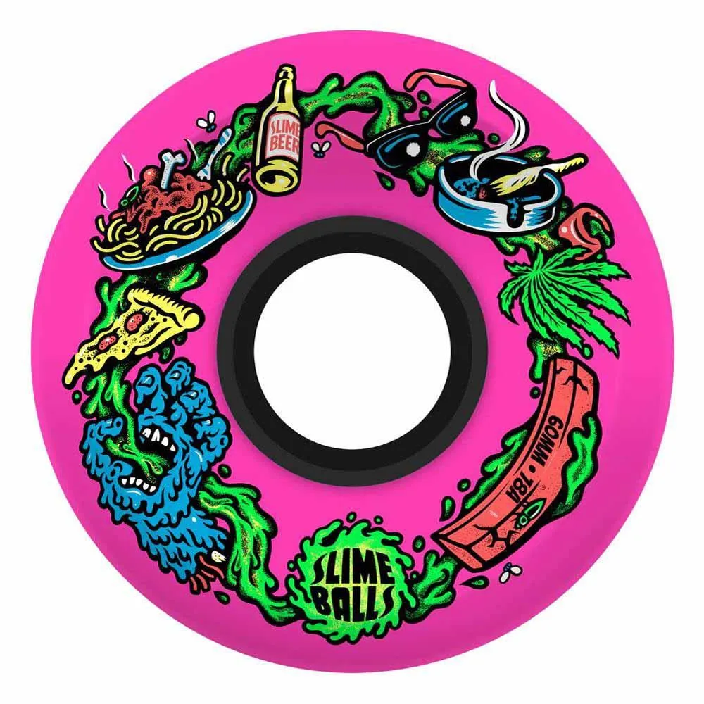 Slime Balls Skateboard Wheels Scarf Balls OG Slime 78a Pink 60mm