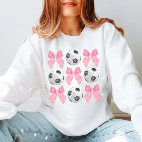 Soccer And Bows Collage Wholesale Sweatshirt - Trendy Item