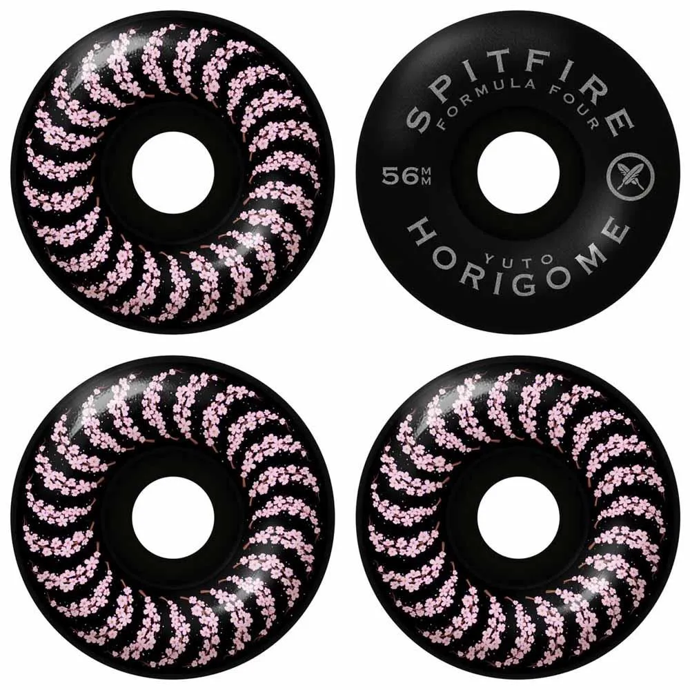 Spitfire Formula Four Skateboard Wheels F4 99 Yuto Cherry Blossom Black 56mm