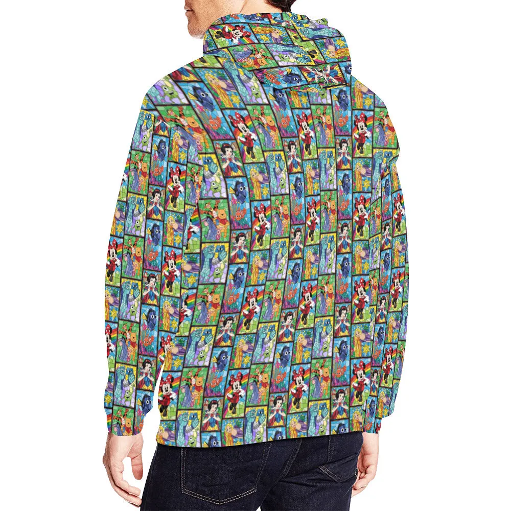 Stained Glass Characters Hoodie for Men