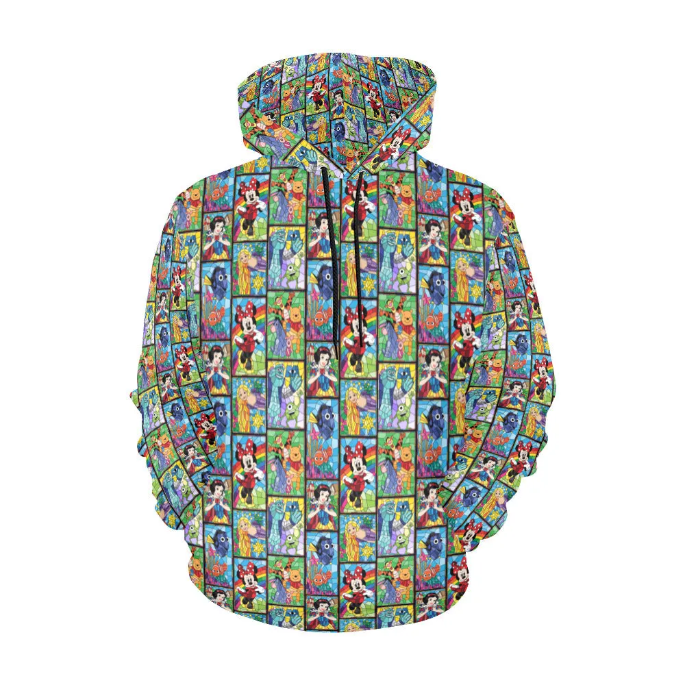 Stained Glass Characters Hoodie for Men