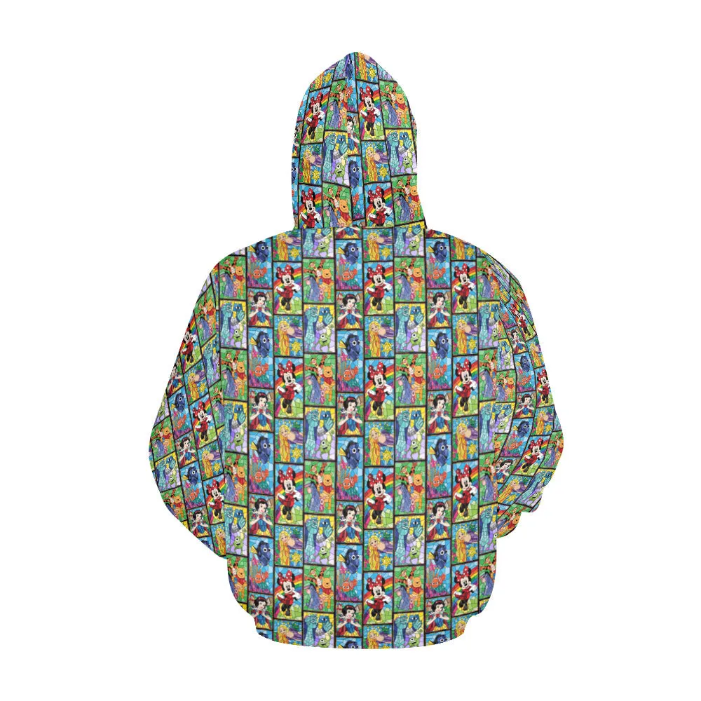 Stained Glass Characters Hoodie for Men